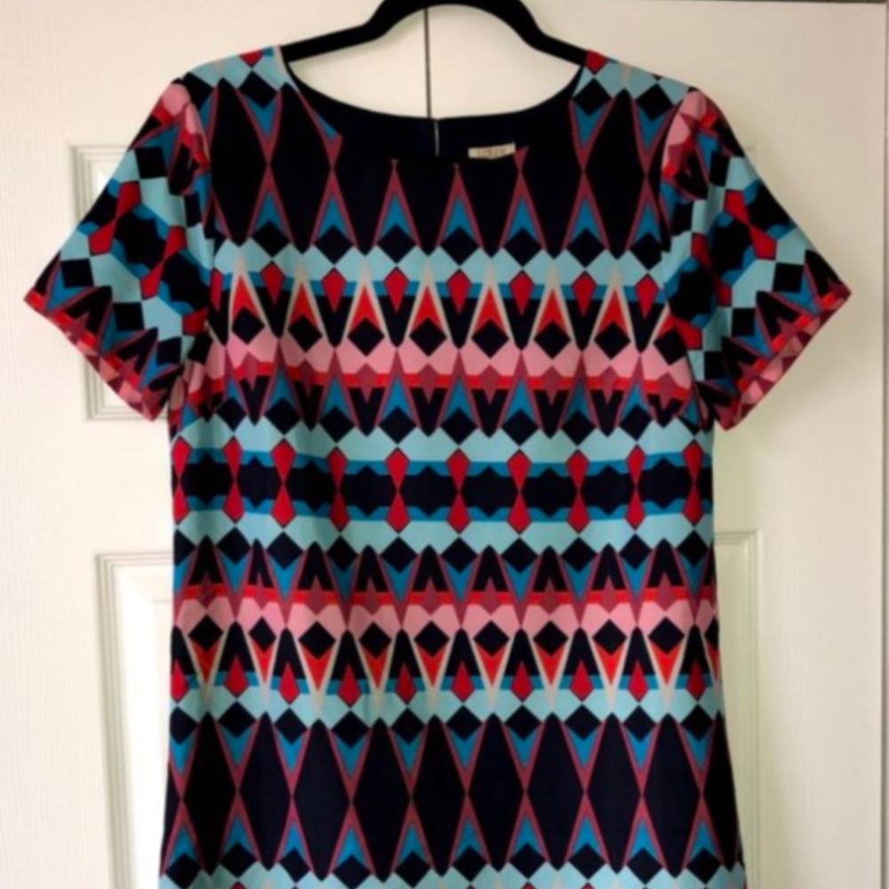 J. Crew Geometric Printed Gallery Shift Dress 6